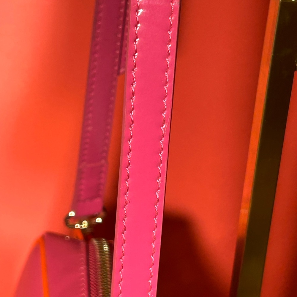 Tory Burch Vibrant Pink and Orange Crossbody Bag 8” x 6” x 5” - Picture 5 of 13